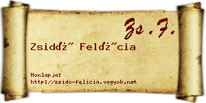Zsidó Felícia névjegykártya